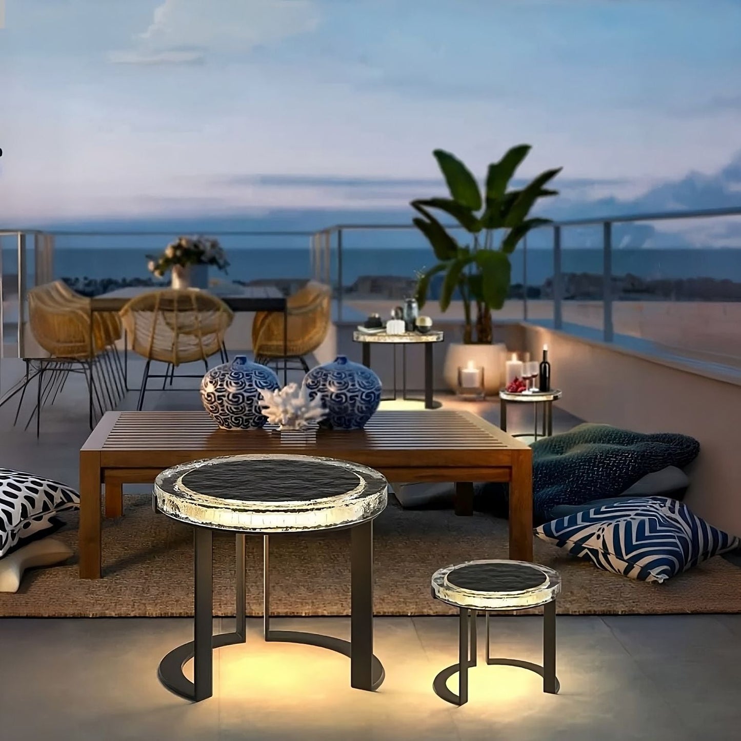 OUTDOOR SOLAR POWER LED GARDEN TABLE - Vivalux