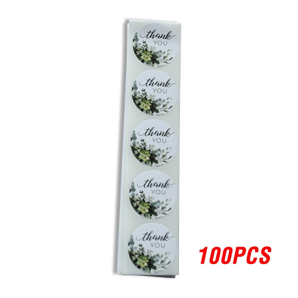 100-500pcs/roll Round Floral Thank You Stickers Scrapbooking For Package Seal Labels Custom Sticker Decoration Wedding Sticker - The Jump Off