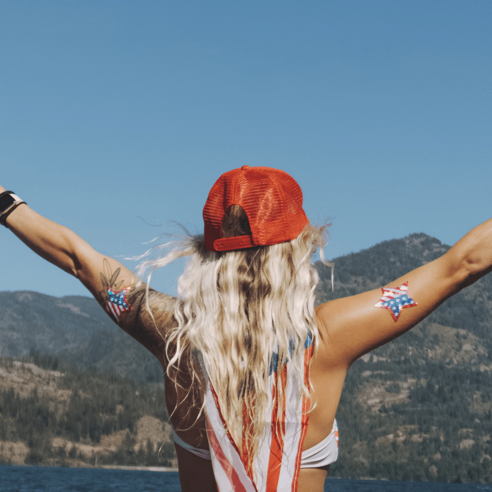 5 - Pack: Star: Glittering Patriotic USA Red, White & Blue, Stars & Stripes Star Nipple Pasties by Pastease® o/s - Vivalux