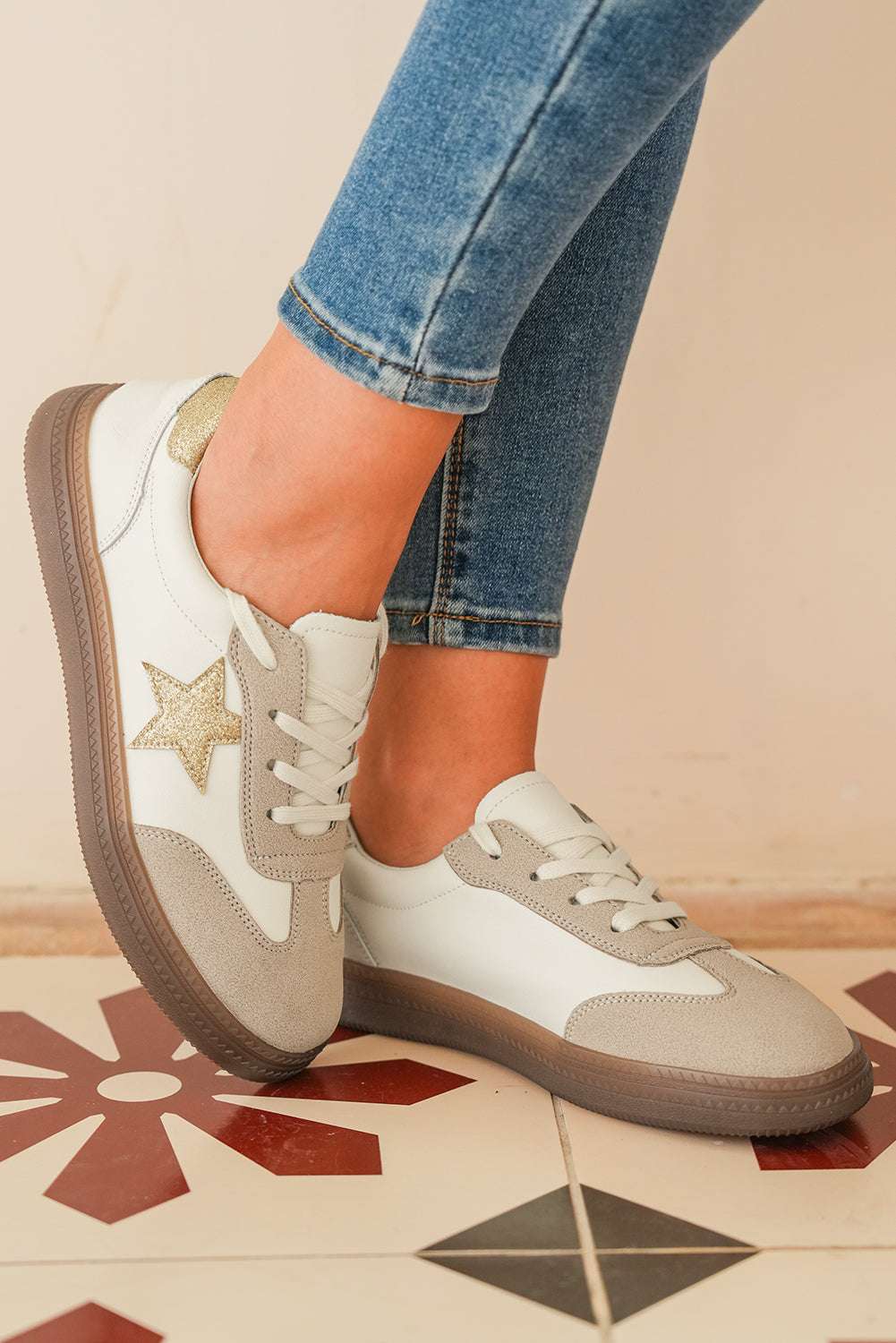 Avani Shimmer Star Patch Lace up Retro Flattie - Vivalux