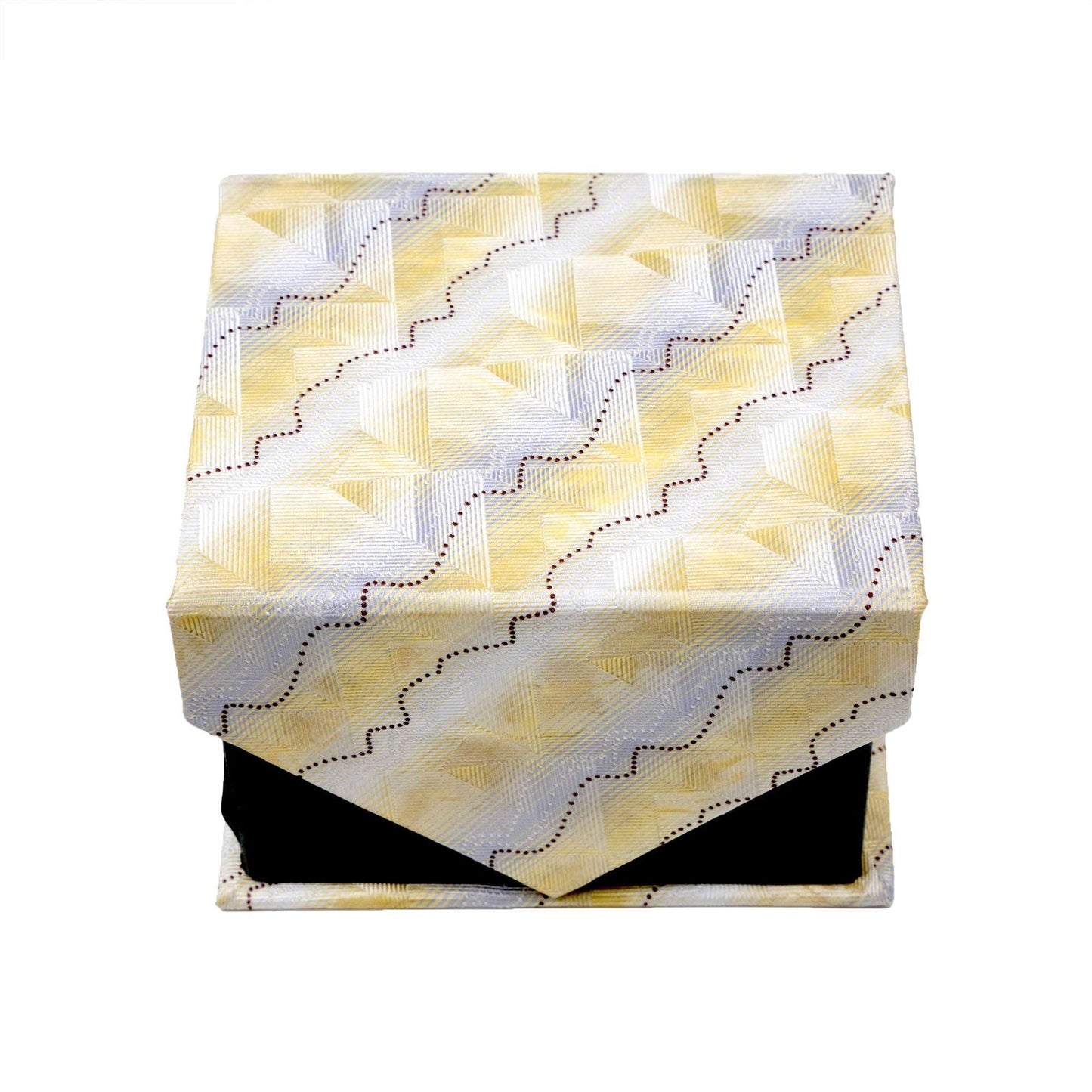 Men's Yellow Geometric Pattern Design 4 - pc Necktie Box Set - Vivalux