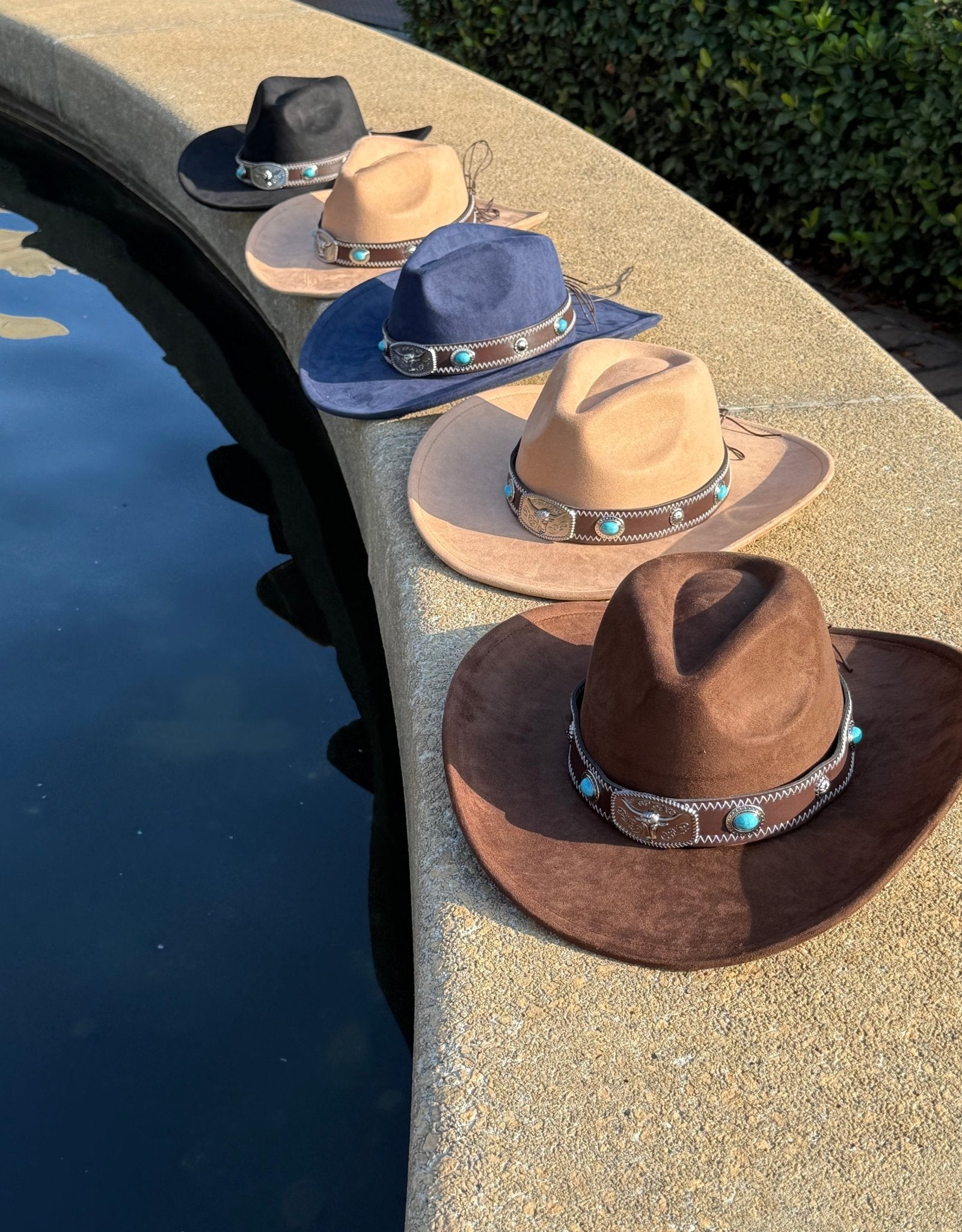 Turquo Suede Cowboy Hat - Vivalux