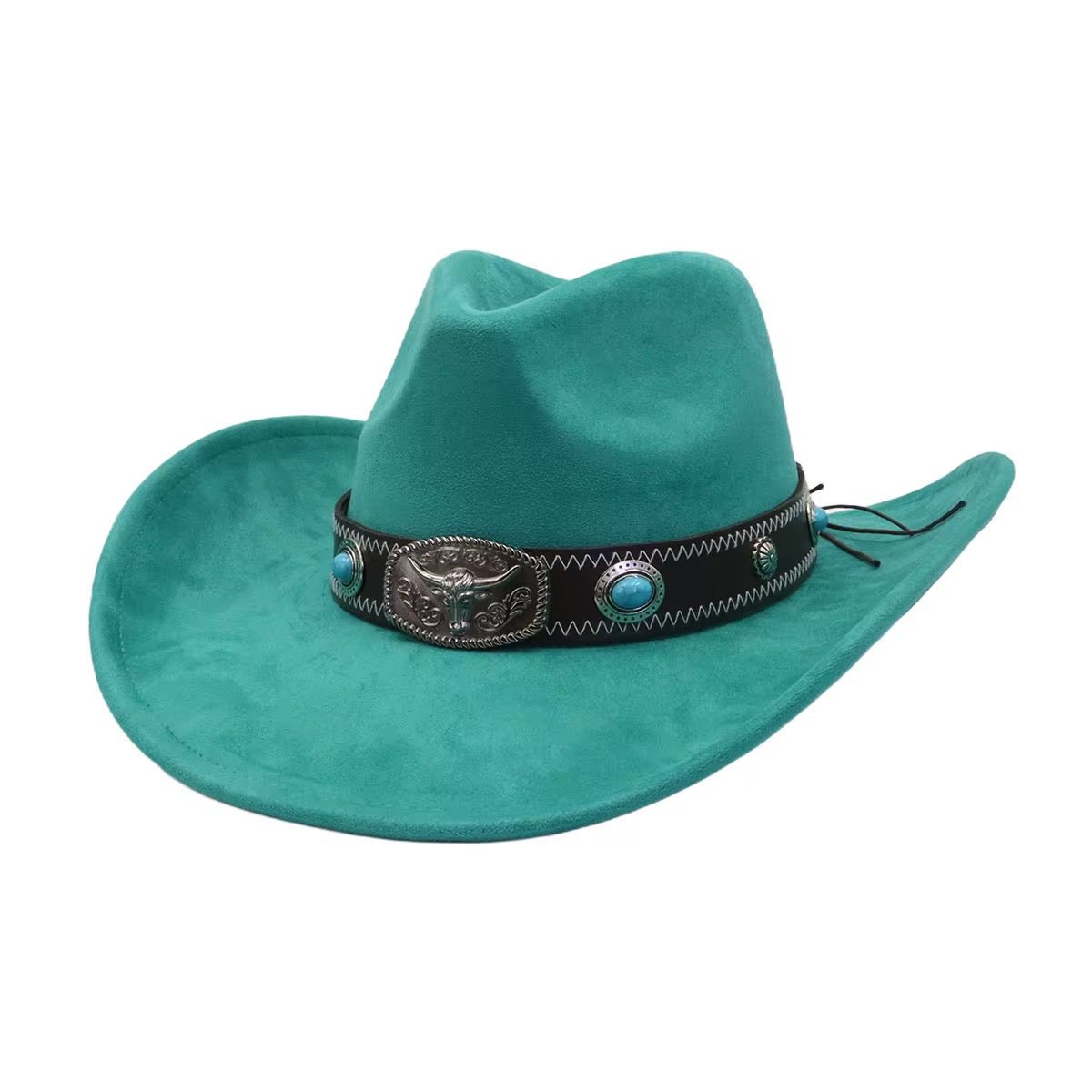 Turquo Suede Cowboy Hat - Vivalux