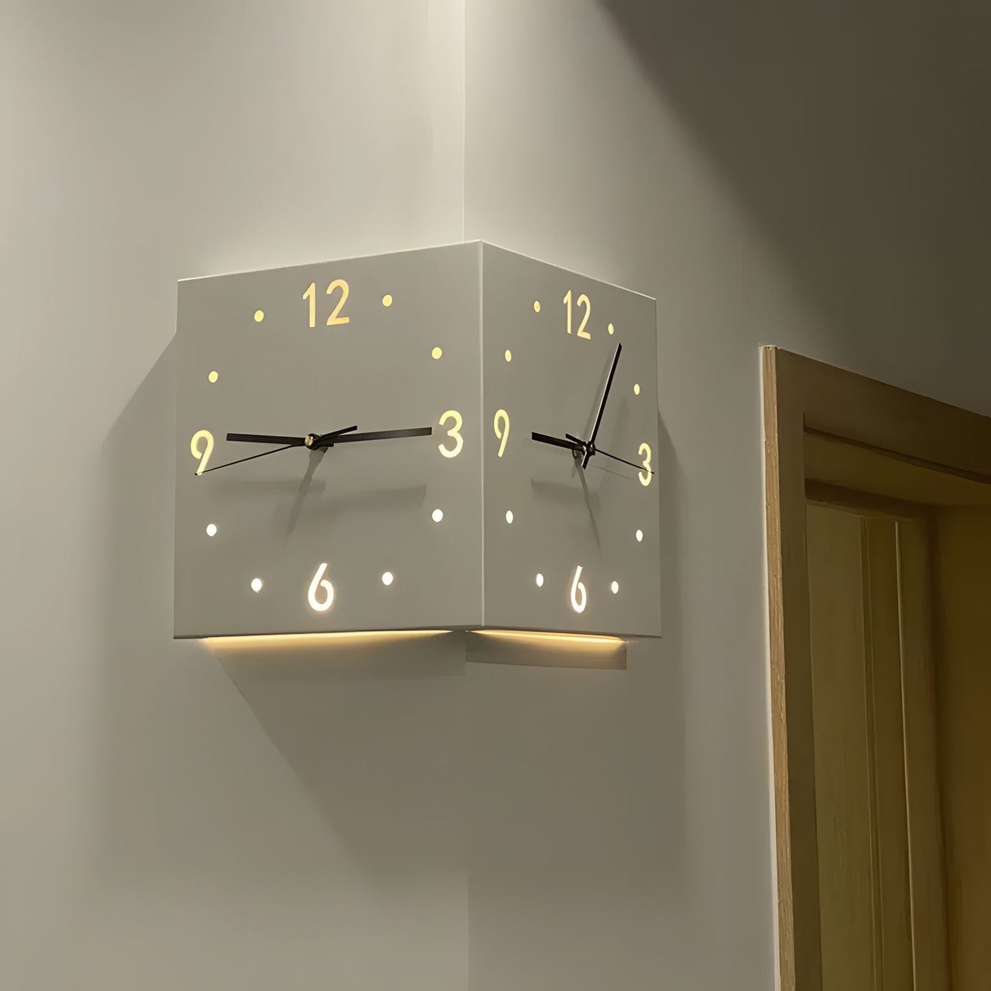 Nordic Square Modern Corner Wall Clock - Vivalux