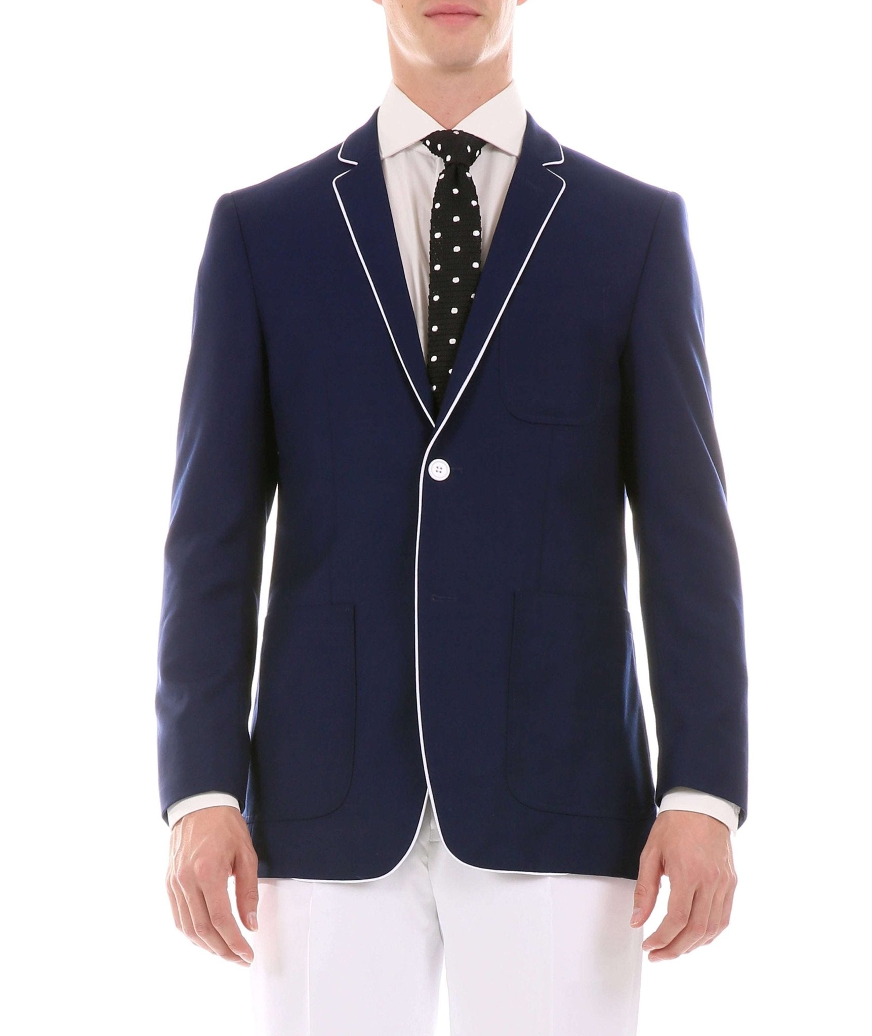 Mens Porter Navy Slim Fit Blazer - Vivalux