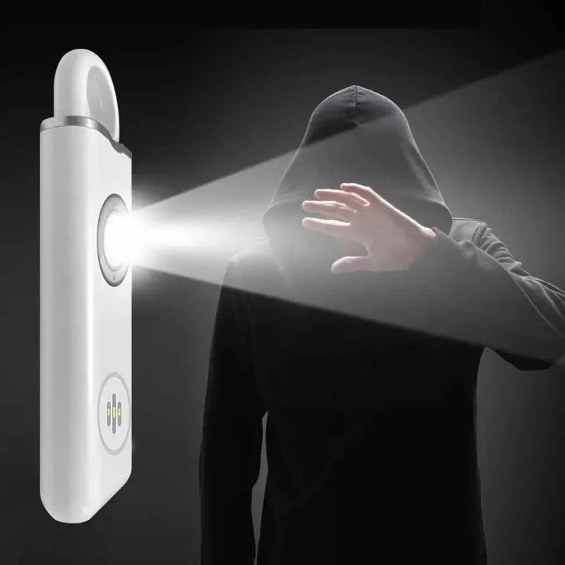 Self Defense LED Flashlight USB Rechargeable Keychain Light with Safety Alarm Protective Supplies Women Outdoor Emergency Tool - Vivalux