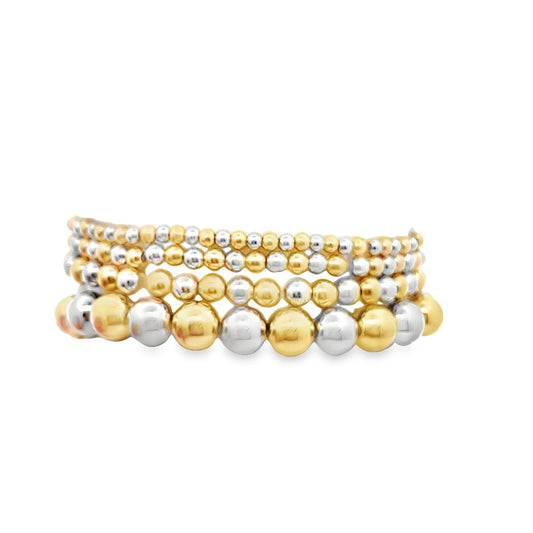 Two Toned Gold Bead Bracelet For 18K Gold Filled (I78A)-0