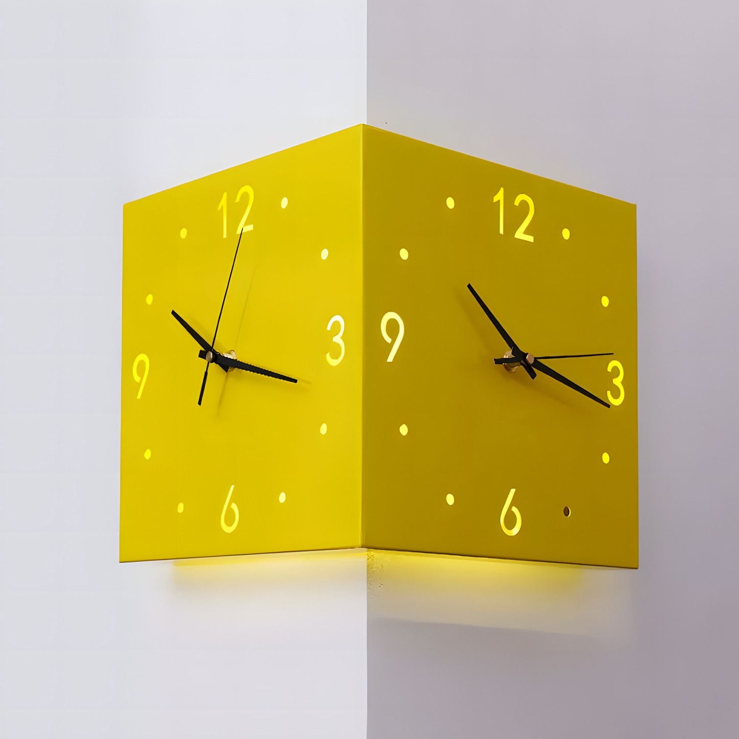 Nordic Square Modern Corner Wall Clock - Vivalux