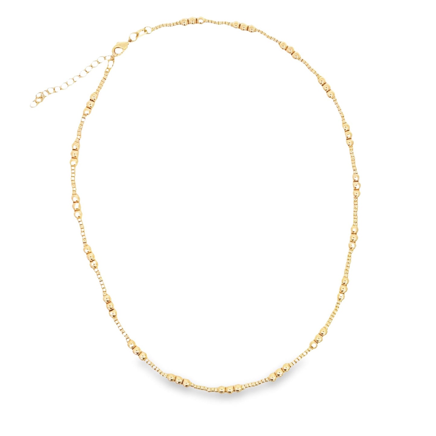 18K Gold Filled 4mm Beaded Chain Necklace (H184)-1
