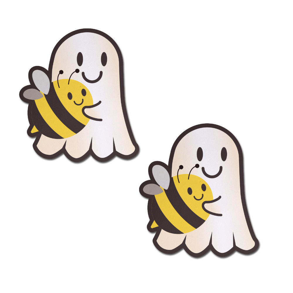 5 Pack: Boo-Bee Pasties: Kawaii Ghost with Bee Friend Nipple Covers by Pastease®-0