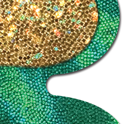 5-Pack: Coverage: Clover Green Holographic with Glitter Gold Heart Breast Coverings by Pastease-3