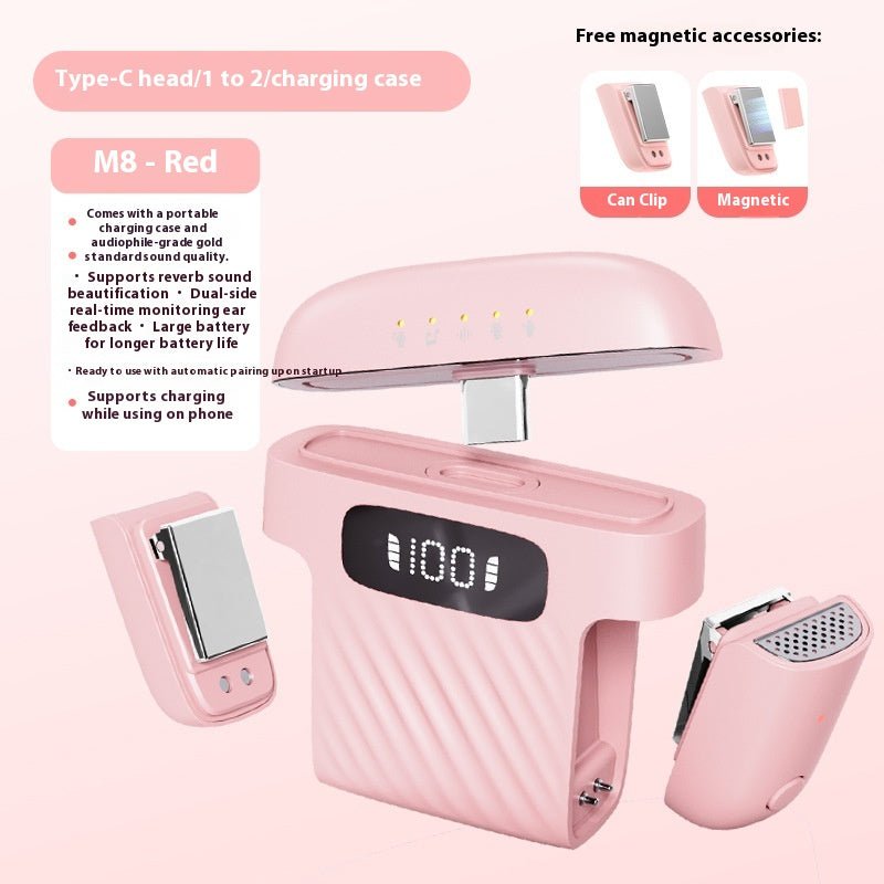 M8 Mini Wireless Collar Clip Microphone One For Two - Vivalux