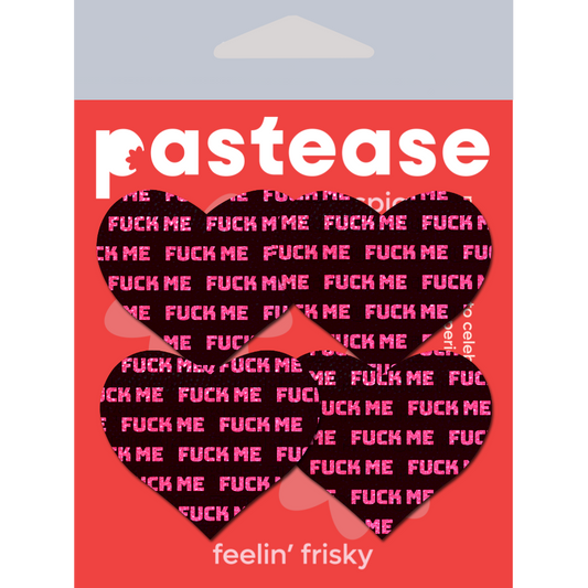 5 Pack: Petites: Two-Pair Small 'Fuck Me' Hearts Nipple Pasties by Pastease®-1