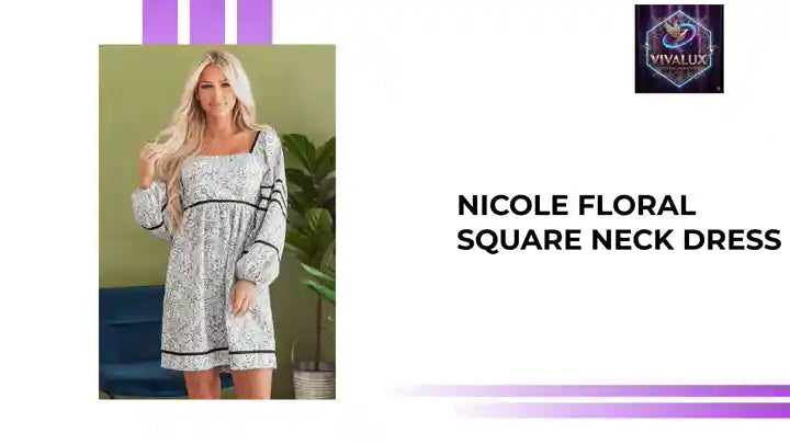 Nicole Floral Square Neck Dress by@Outfy