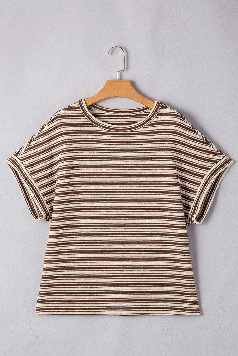 Abby Stripe Textured Side Slits Top - Vivalux