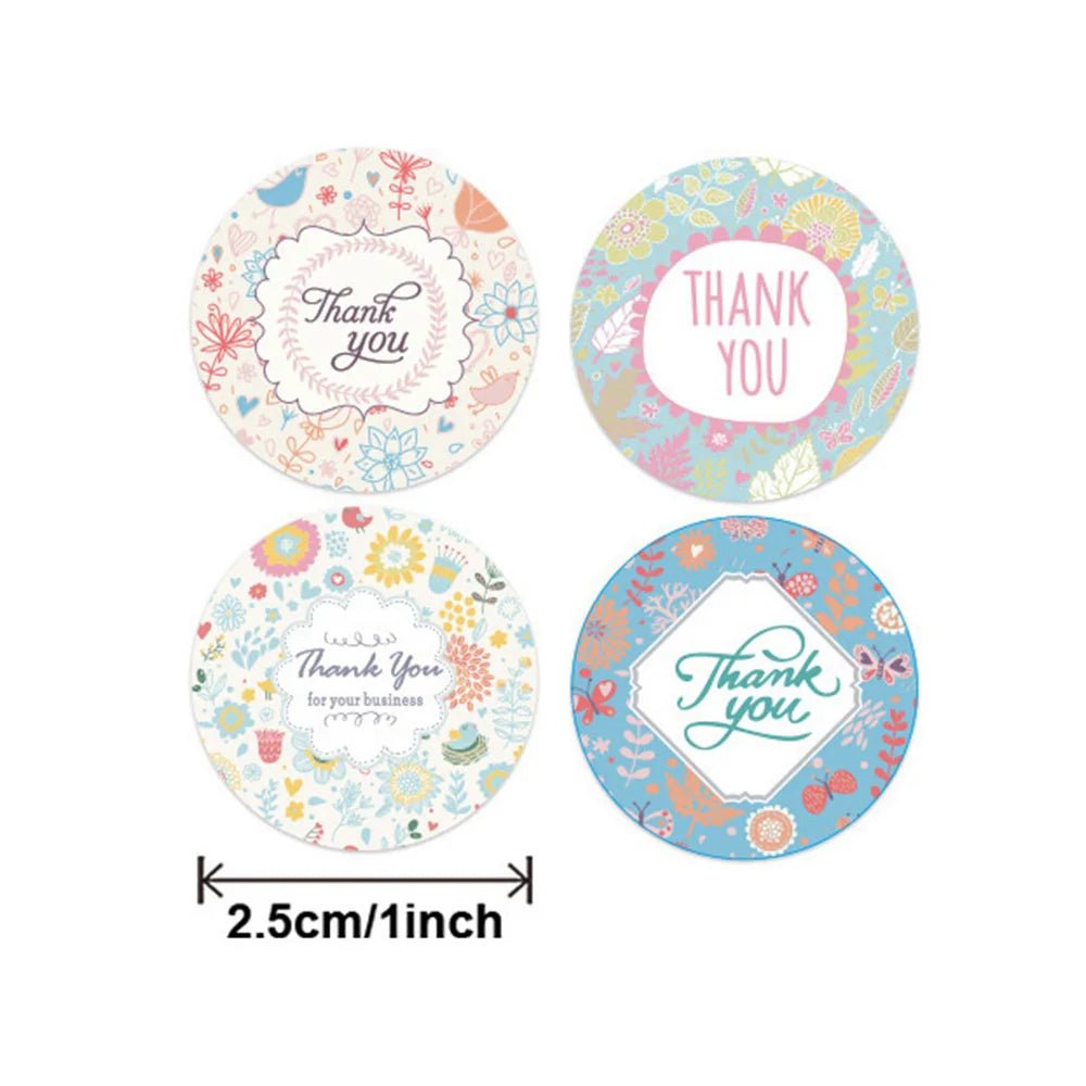 100-500pcs Floral Kraft Paper Stickers Scrapbook Gift Stationery Label Stickers Handmade With Love Thank You For The Stickers - The Jump Off