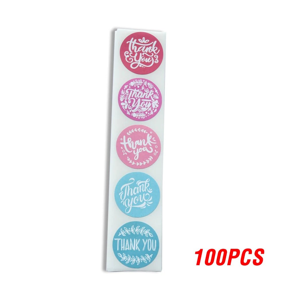 100-500pcs/roll Round Floral Thank You Stickers Scrapbooking For Package Seal Labels Custom Sticker Decoration Wedding Sticker - The Jump Off