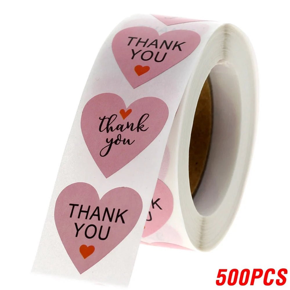 100-500pcs/roll Round Floral Thank You Stickers Scrapbooking For Package Seal Labels Custom Sticker Decoration Wedding Sticker - The Jump Off