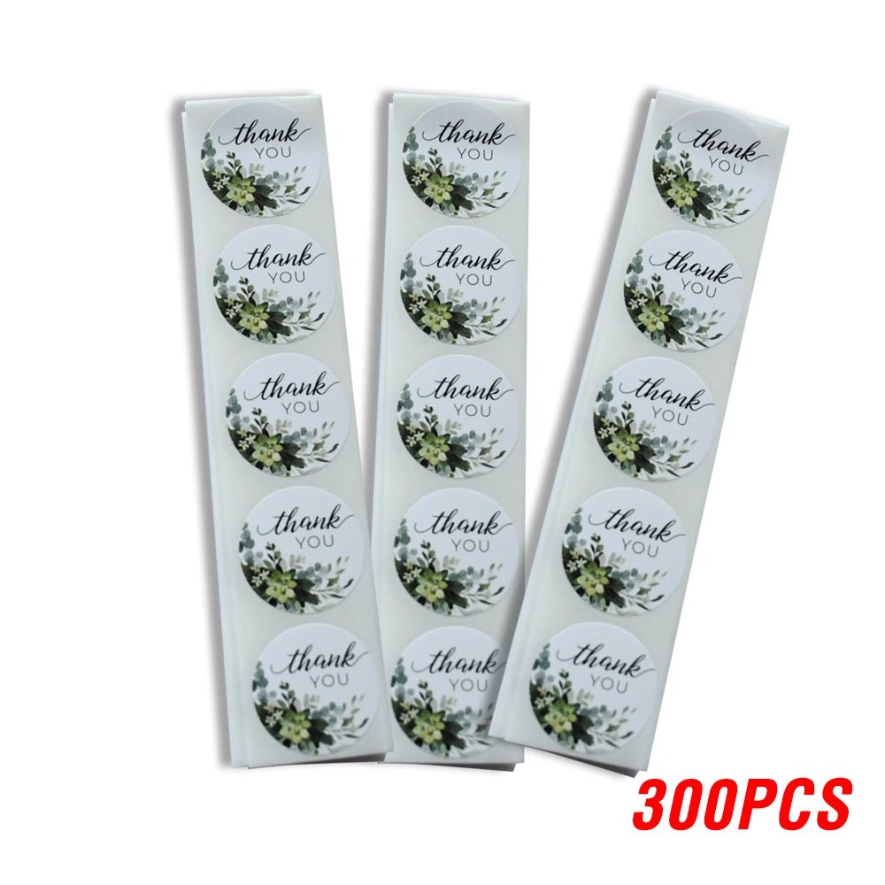 100-500pcs/roll Round Floral Thank You Stickers Scrapbooking For Package Seal Labels Custom Sticker Decoration Wedding Sticker - The Jump Off