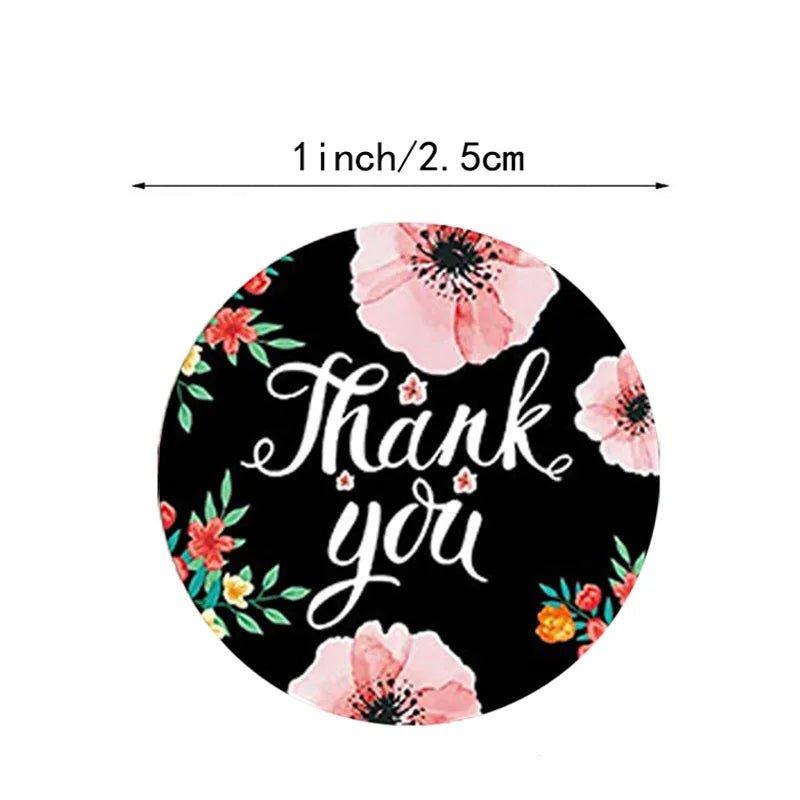 100-500pcs/roll Round Floral Thank You Stickers Scrapbooking For Package Seal Labels Custom Sticker Decoration Wedding Sticker - The Jump Off