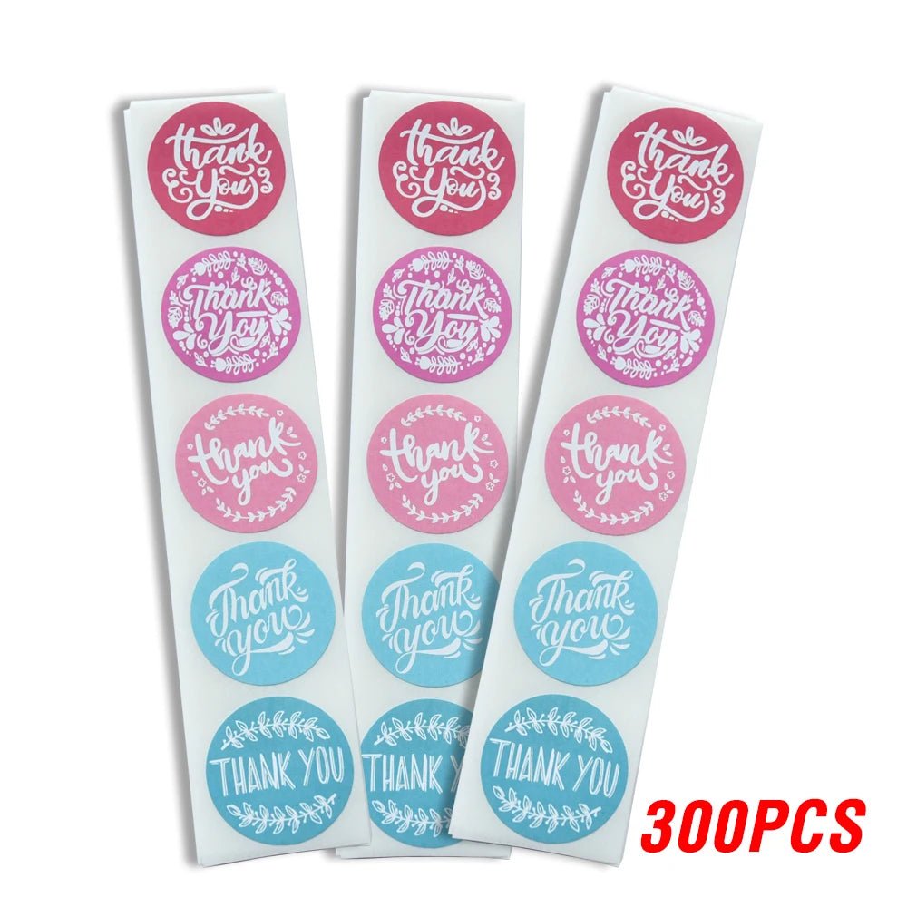 100-500pcs/roll Round Floral Thank You Stickers Scrapbooking For Package Seal Labels Custom Sticker Decoration Wedding Sticker - The Jump Off