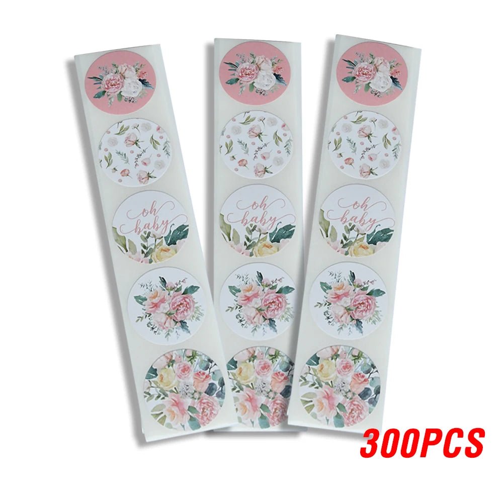 100-500pcs/roll Round Floral Thank You Stickers Scrapbooking For Package Seal Labels Custom Sticker Decoration Wedding Sticker - The Jump Off