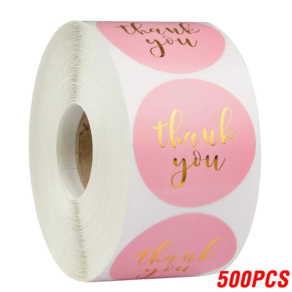 100-500pcs/roll Round Floral Thank You Stickers Scrapbooking For Package Seal Labels Custom Sticker Decoration Wedding Sticker - The Jump Off