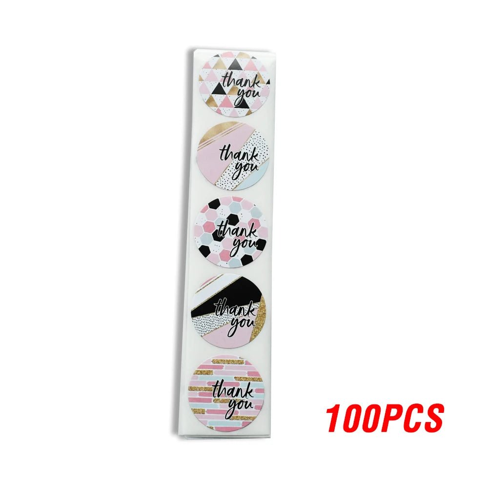 100-500pcs/roll Round Floral Thank You Stickers Scrapbooking For Package Seal Labels Custom Sticker Decoration Wedding Sticker - The Jump Off