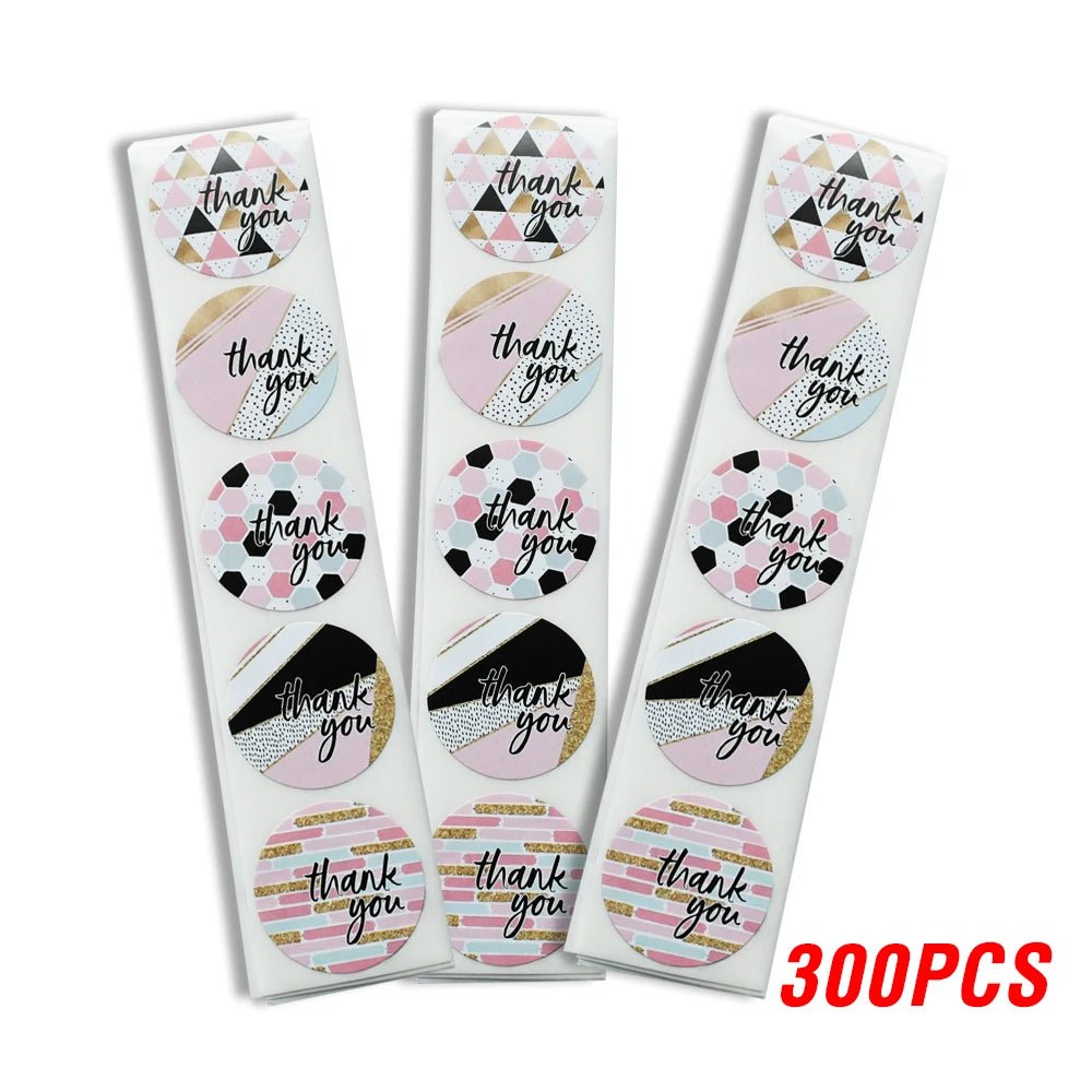 100-500pcs/roll Round Floral Thank You Stickers Scrapbooking For Package Seal Labels Custom Sticker Decoration Wedding Sticker - The Jump Off