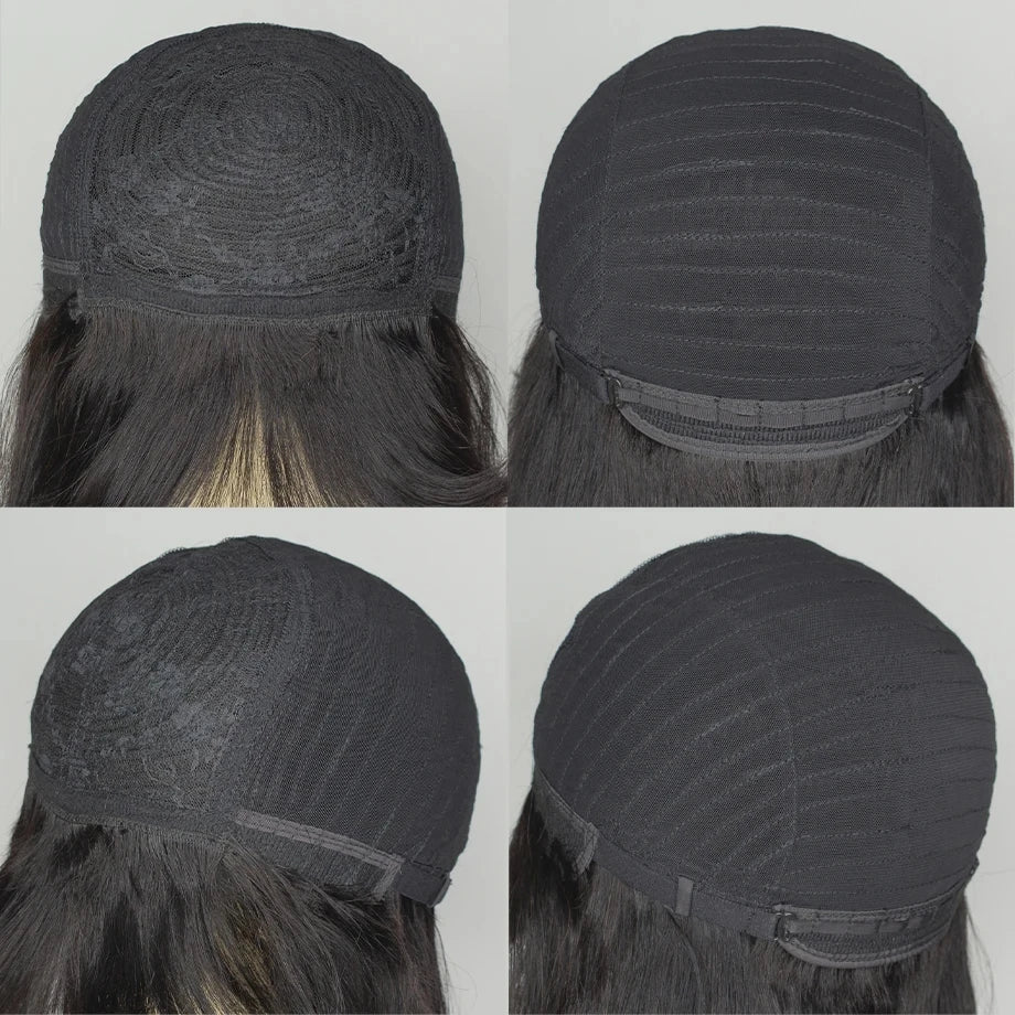 100% Brazilian Human Hair wigs Full Machine made wig Short Human Hair Wigs Pixie Cut Straight Short Bob Wig for Black Women - The Jump Off