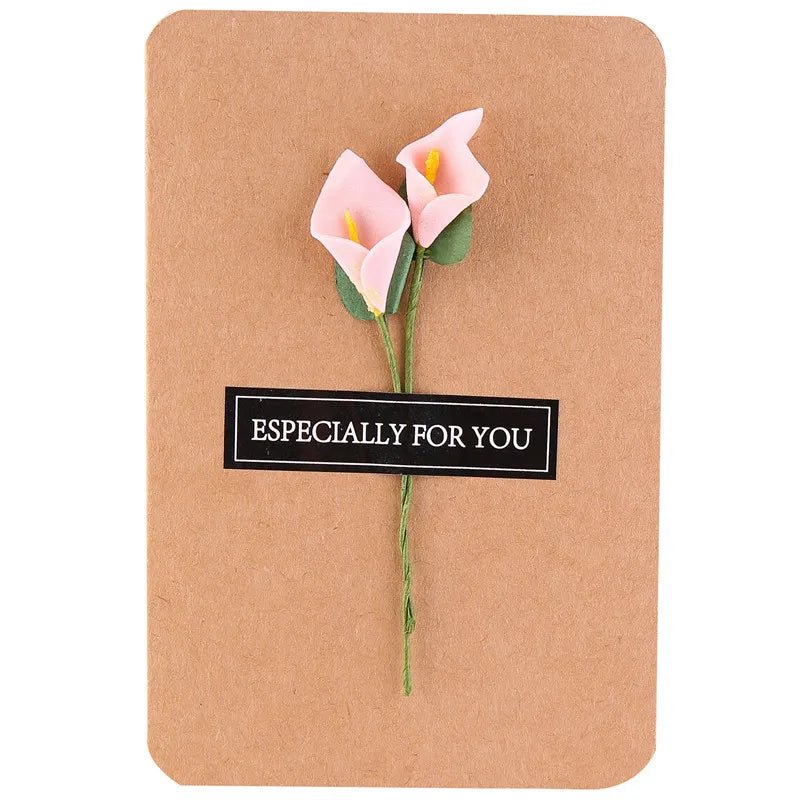 10pcs/bag Creative Dried Flower Handmade Retro Cowhide Blessing Thank You Card - The Jump Off