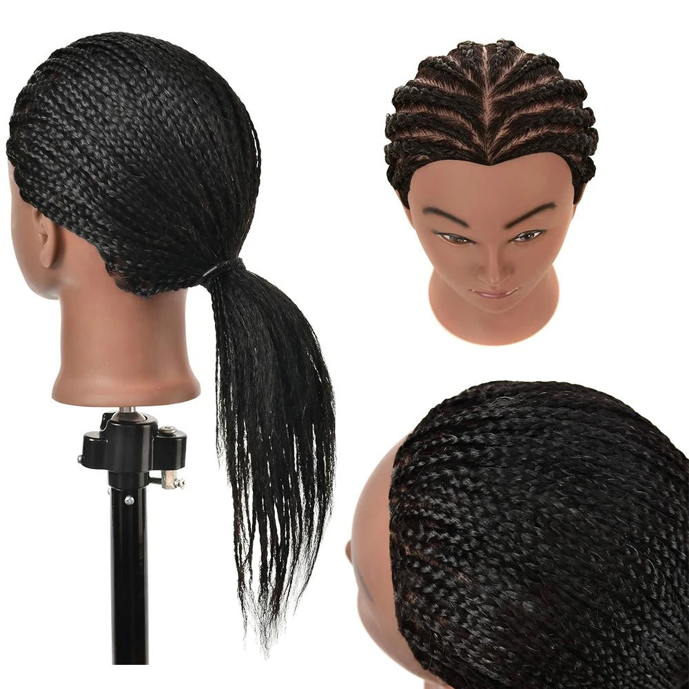 14inches African Mannequin Head With Real Hair Afro Heads Professional Styling Braiding Training Hairart Barber Hairdressing - The Jump Off