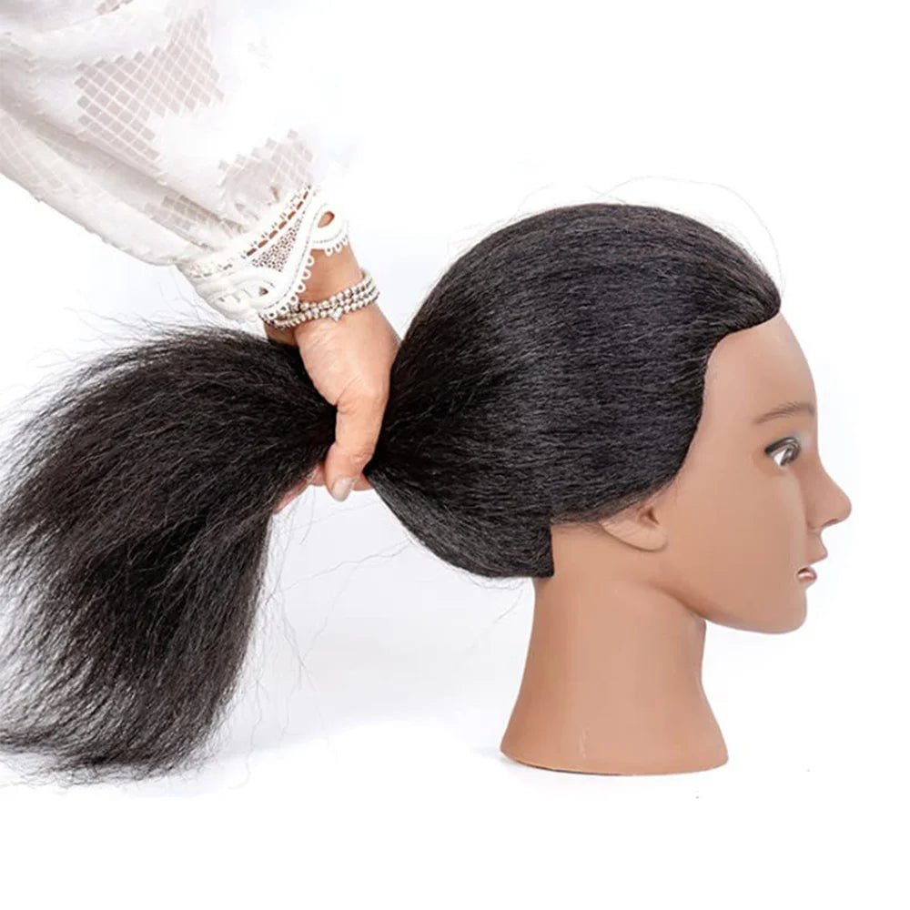 14inches African Mannequin Head With Real Hair Afro Heads Professional Styling Braiding Training Hairart Barber Hairdressing - The Jump Off