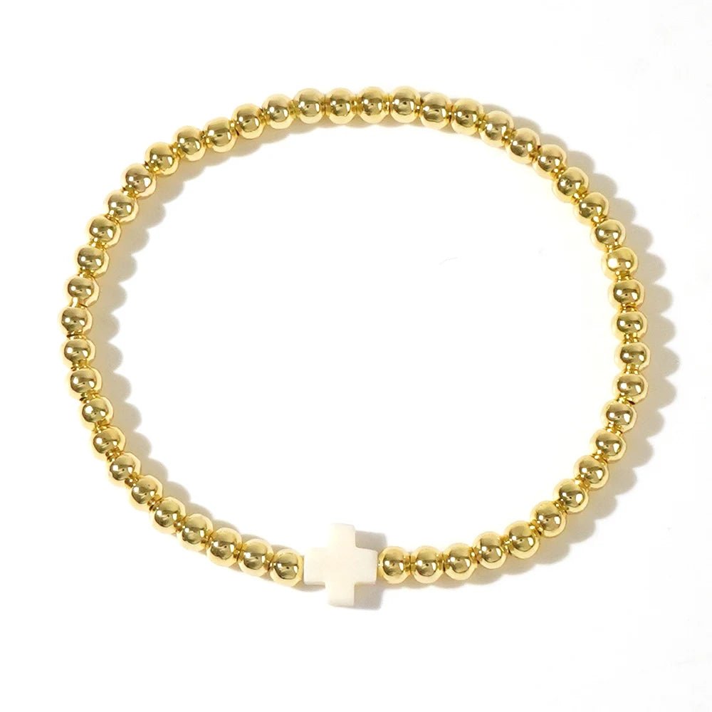 1PC Bohemian style women's bracelet with colorful cross copper beads and bead beads, suitable for layering and daily gift giving - The Jump Off