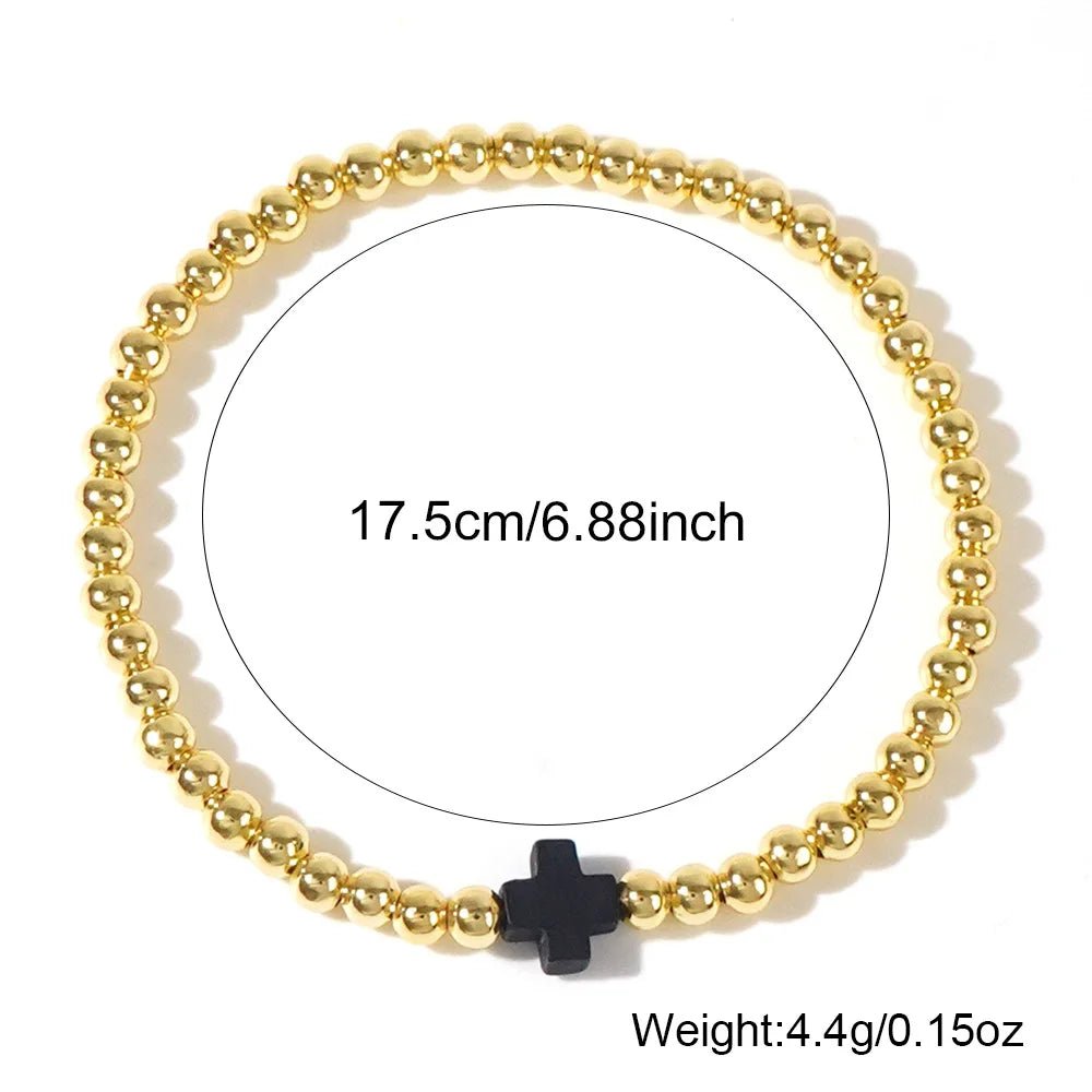 1PC Bohemian style women's bracelet with colorful cross copper beads and bead beads, suitable for layering and daily gift giving - The Jump Off