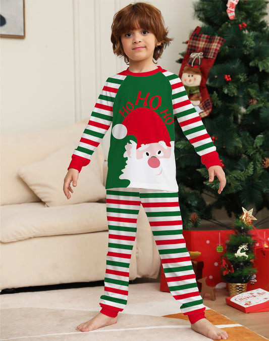 2022 Amazon cross - border new letter striped Christmas parent - child clothes printed home clothes pajamas - The Jump Off
