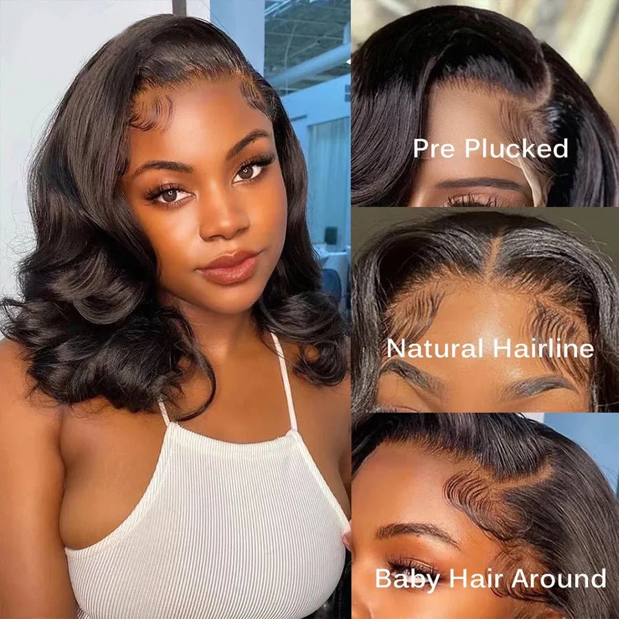 250% Brazilian Human Hair Wig Loose Wave Short Bob Wig Body Wave 13X4 HD Lace Frontal Wig Human Hair Wigs For Black Women - The Jump Off