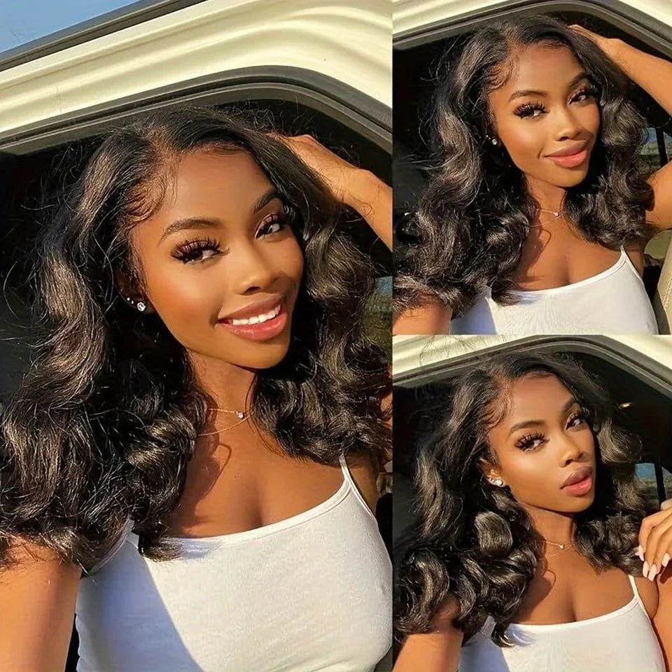 250% Brazilian Human Hair Wig Loose Wave Short Bob Wig Body Wave 13X4 HD Lace Frontal Wig Human Hair Wigs For Black Women - The Jump Off