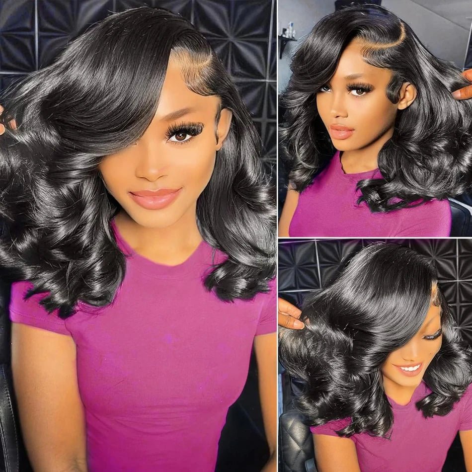250% Brazilian Human Hair Wig Loose Wave Short Bob Wig Body Wave 13X4 HD Lace Frontal Wig Human Hair Wigs For Black Women - The Jump Off