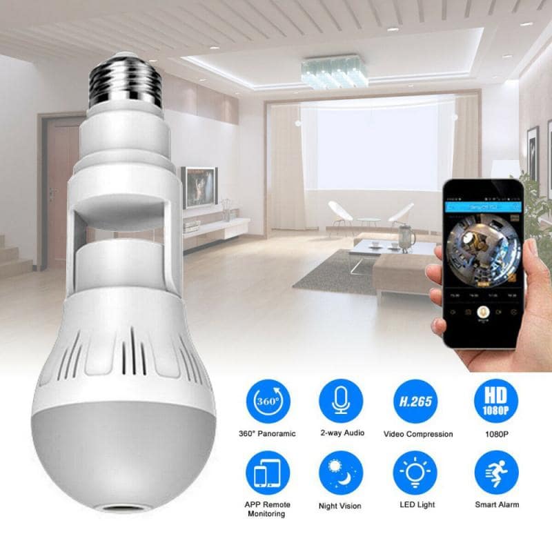 360° Panoramic Hidden Light Bulb Wifi Camera - The Jump Off