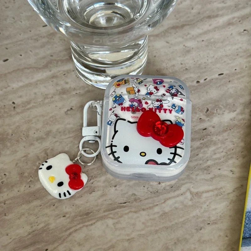 3D Cute Sanrio Hello Kitty Bowknot Earphone Case For Airpods 4 2 3 1 Pro 2 3 Wireless Bluetooth Headset Protective Hard Cover - The Jump Off