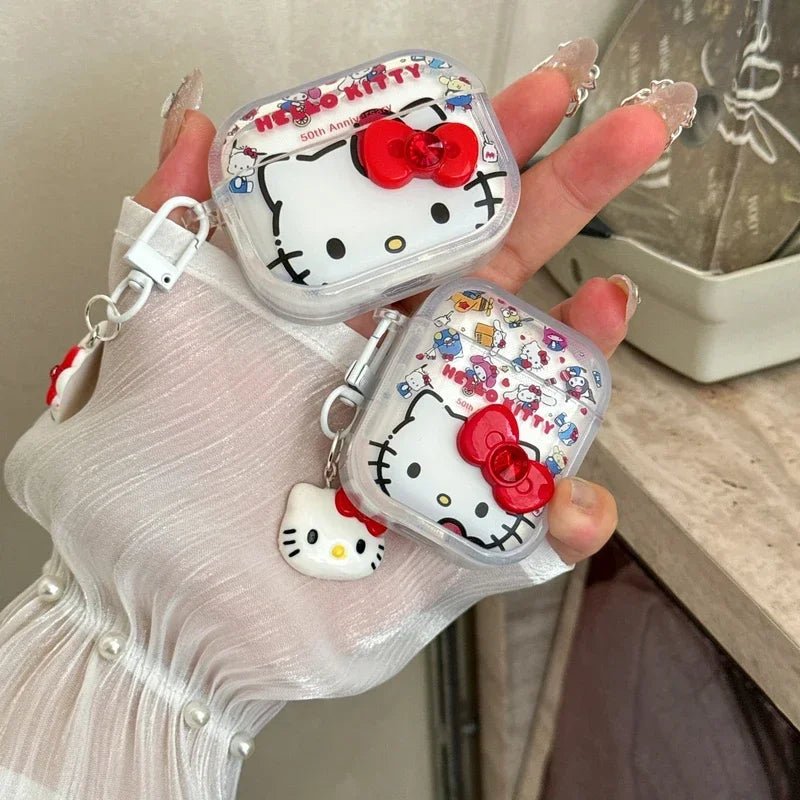 3D Cute Sanrio Hello Kitty Bowknot Earphone Case For Airpods 4 2 3 1 Pro 2 3 Wireless Bluetooth Headset Protective Hard Cover - The Jump Off