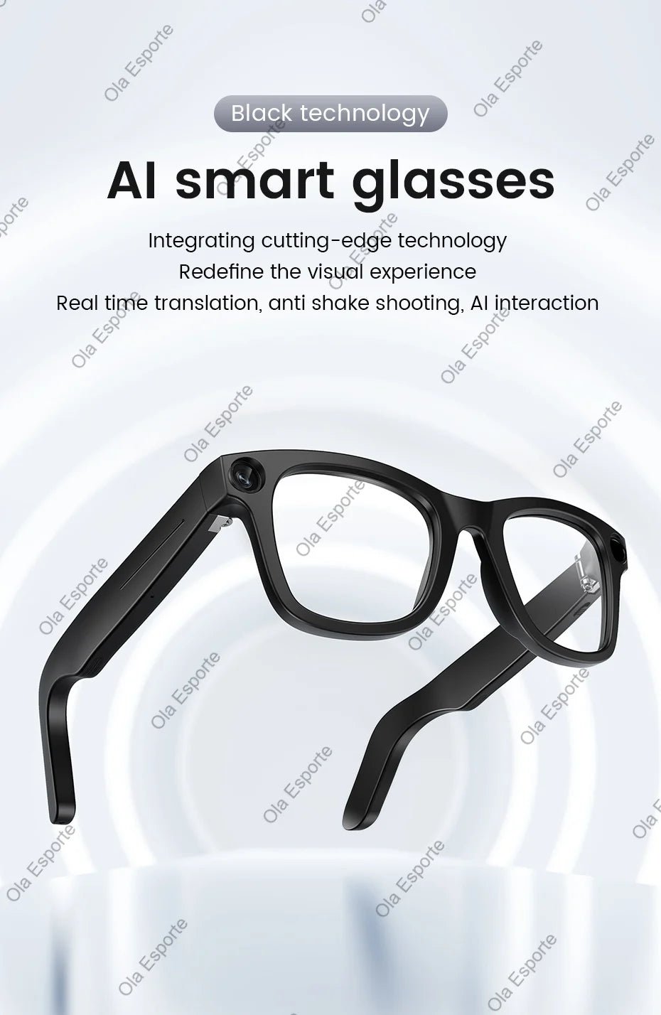 4K AI Smart Glasses Multifunction Camera Bluetooth Call Voice Assistant Music Player Translate Glasses UV Polarized Sunglasses - The Jump Off