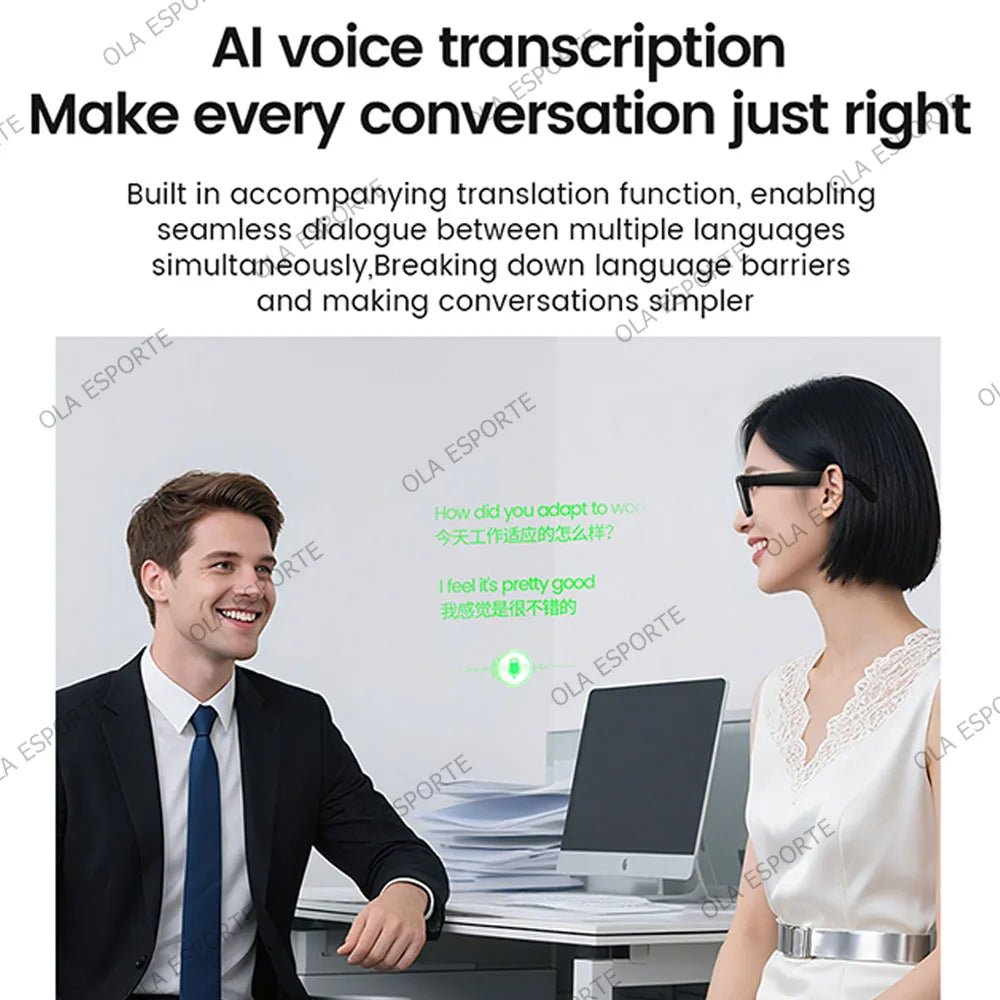 4K AI Smart Glasses Multifunction Camera Bluetooth Call Voice Assistant Music Player Translate Glasses UV Polarized Sunglasses - The Jump Off