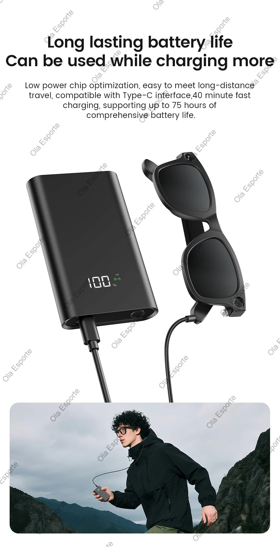 4K AI Smart Glasses Multifunction Camera Bluetooth Call Voice Assistant Music Player Translate Glasses UV Polarized Sunglasses - The Jump Off