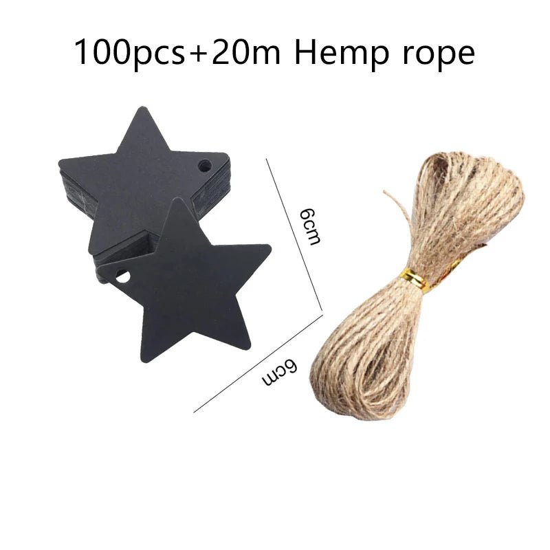 50/100pcs Kraft Paper Blank Hang Tags with Hemp Rope Adjustable Rope Length Handwritten Card Party Gift Thank You Tag Labels TMZ - The Jump Off