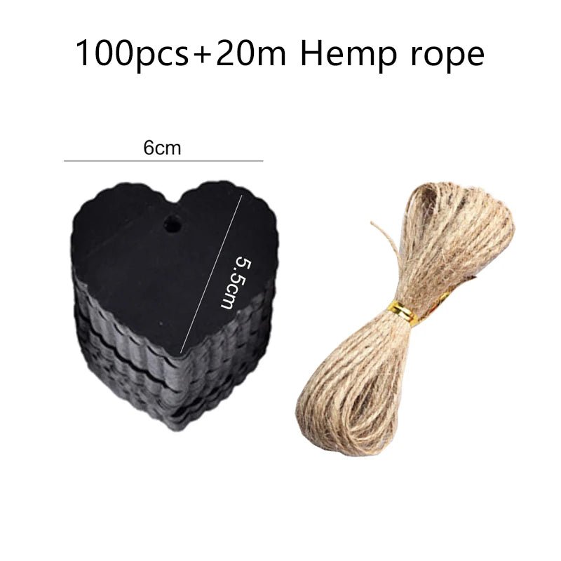 50/100pcs Kraft Paper Blank Hang Tags with Hemp Rope Adjustable Rope Length Handwritten Card Party Gift Thank You Tag Labels TMZ - The Jump Off