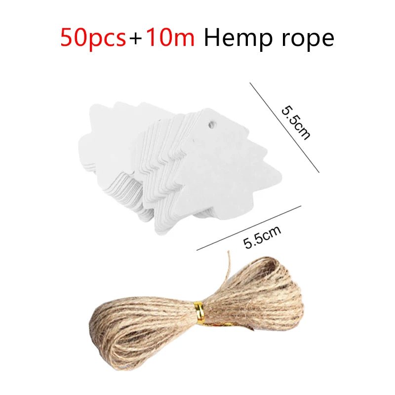 50/100pcs Kraft Paper Blank Hang Tags with Hemp Rope Adjustable Rope Length Handwritten Card Party Gift Thank You Tag Labels TMZ - The Jump Off