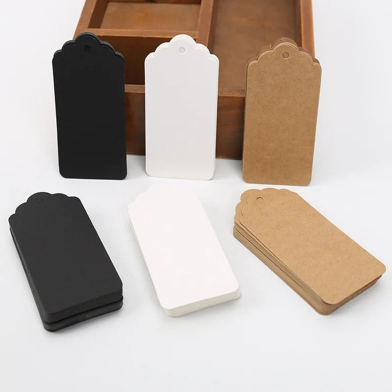 50/100pcs Kraft Paper Blank Hang Tags with Hemp Rope Adjustable Rope Length Handwritten Card Party Gift Thank You Tag Labels TMZ - The Jump Off