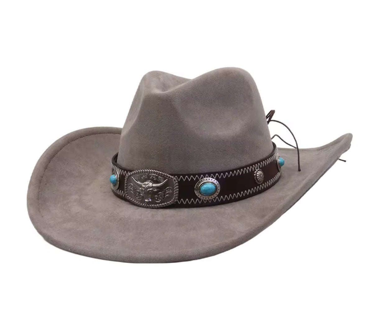 Turquo Suede Cowboy Hat - Vivalux